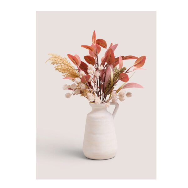 Burgundy Faux Dried Plant In Jug