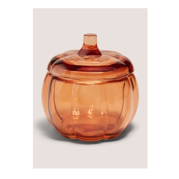 Orange Pumpkin Glass Jar