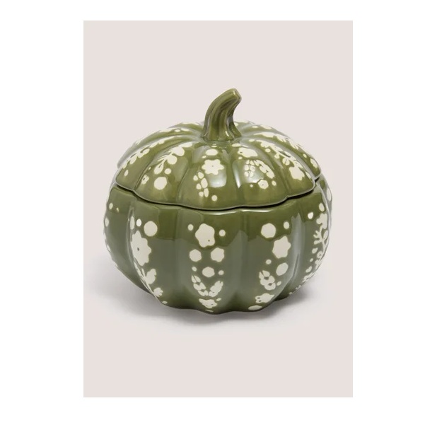 Green Pumpkin Small Lidded Dish